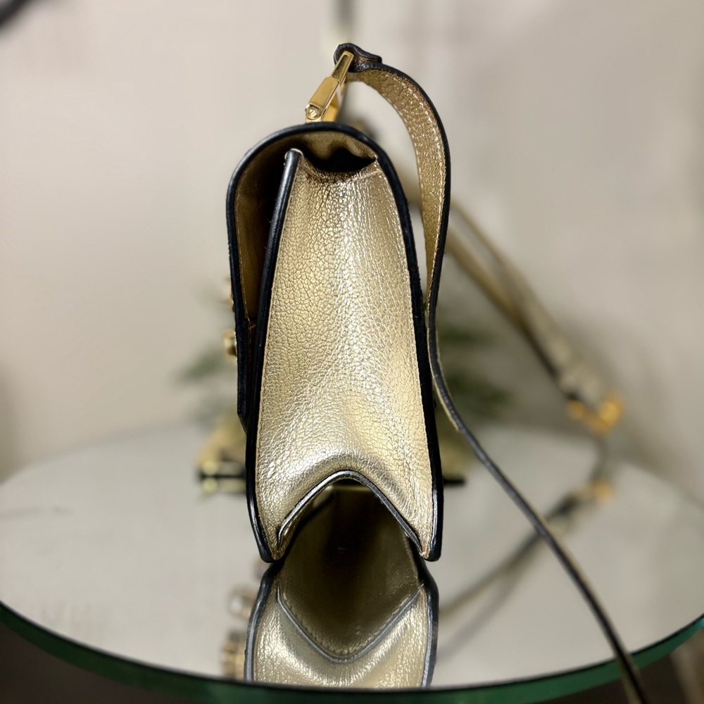 Miu Miu Gold Madras Crystal Embellished Crossbody Bag - Picture 7 of 13